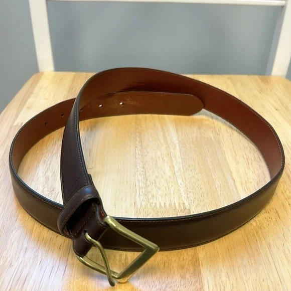 Coach Men’s Genuine Leather Belt with Solid Brass Buckle Logo Size 38 - Picture 1 of 7